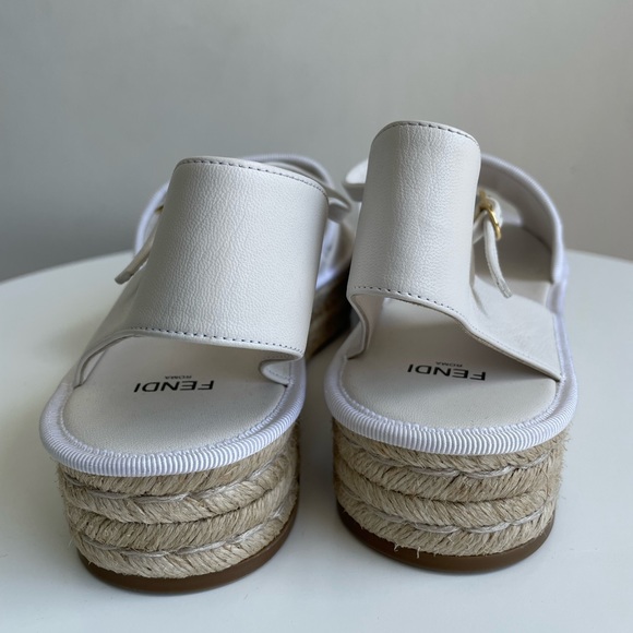 SOLD fendi White Monogram Sandals - Picture 3 of 4